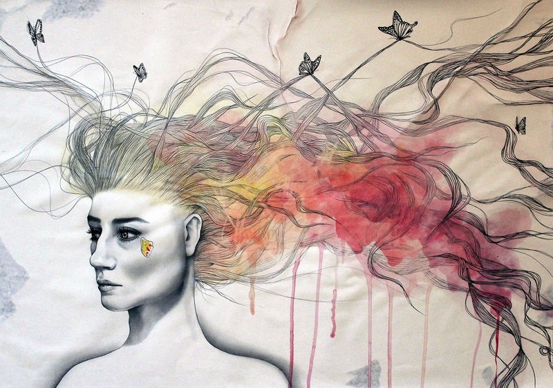 Девушка с бабочками9 - оригинал