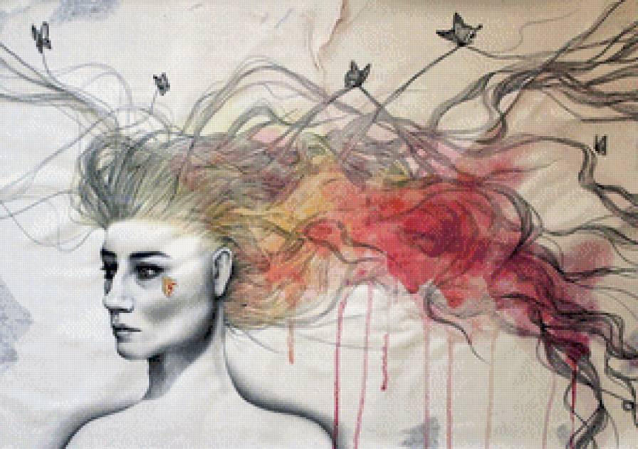 Девушка с бабочками9 - предпросмотр