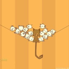 Схема вышивки «птички и котик»