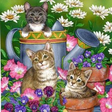 Схема вышивки «Кошки»