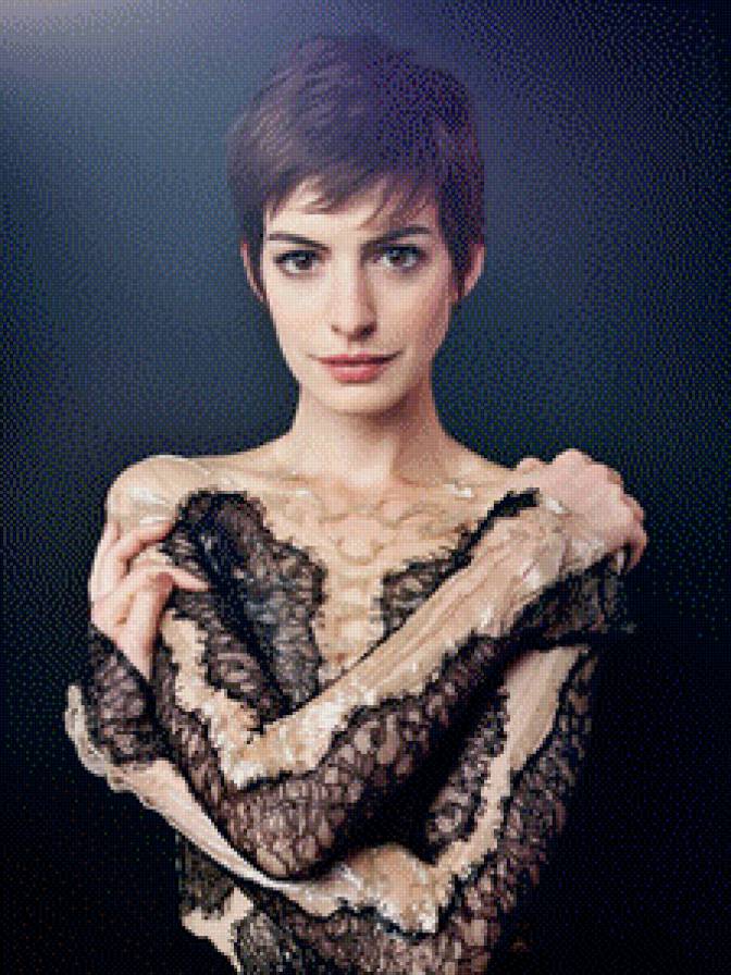 Энн Хэтуэй - женщина кошка, портрет, знаменитость, актриса, энн хэтуэй, женщина - предпросмотр