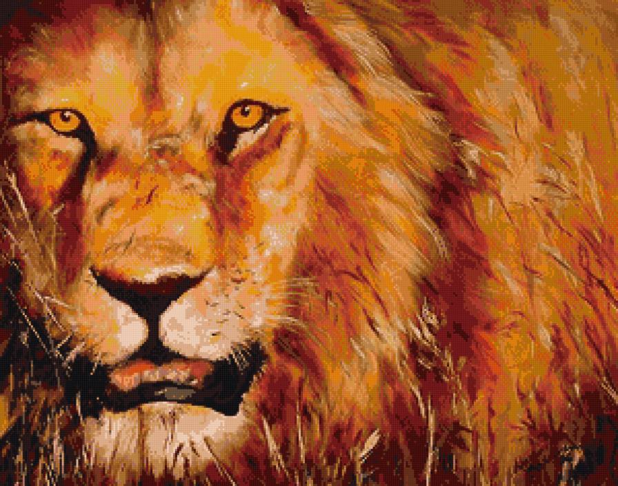 Царь зверей Marcia Baldwin - кошки, картины маслом, marcia baldwin, лев - предпросмотр