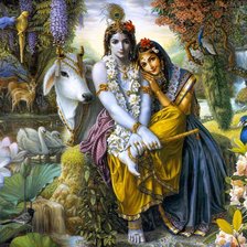 Схема вышивки «Радха и Кришна»