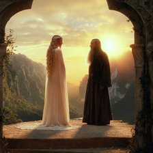 Схема вышивки «Галадриэль и Гэндальф»