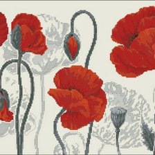 Схема вышивки «алые маки»