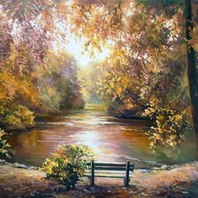 Схема вышивки «золотая осень в парке»