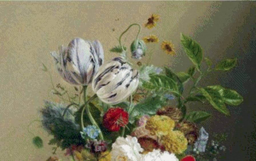 Букет цветов - верхняя часть - цветы, букет в вазе - предпросмотр