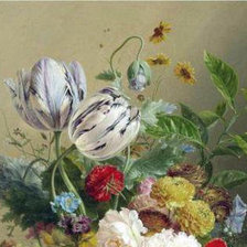 Схема вышивки «Букет цветов - верхняя часть»