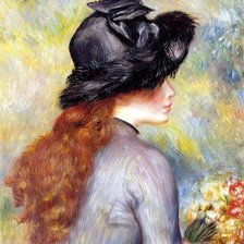 Схема вышивки «девушка в шляпе»