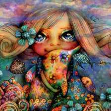 Схема вышивки «девочка и море»