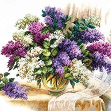 Схема вышивки «сирень»