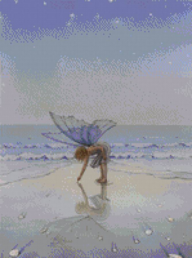 хочу на море - фэнтези, море, прибой, лето, девочка, дети, фея - предпросмотр