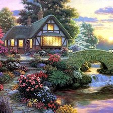 Схема вышивки «домик»