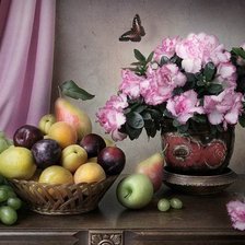 Схема вышивки «азалии и фрукты»