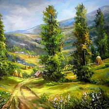 Схема вышивки «три тополя»