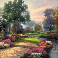 Схема вышивки «Томас Кинкейд»