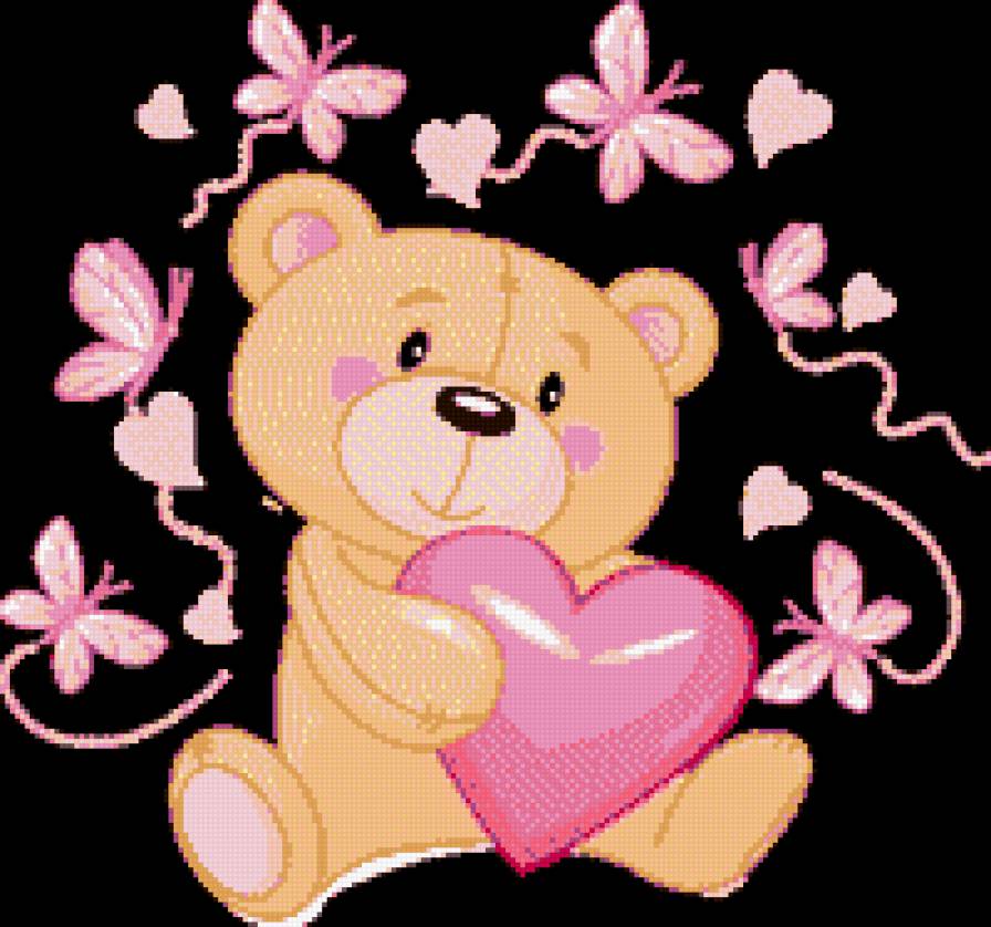 Мишка с сердечком - медвежонок, сердечко - предпросмотр