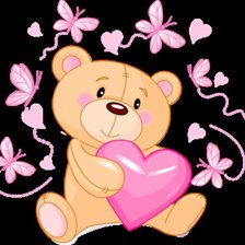 Схема вышивки «Мишка с сердечком»