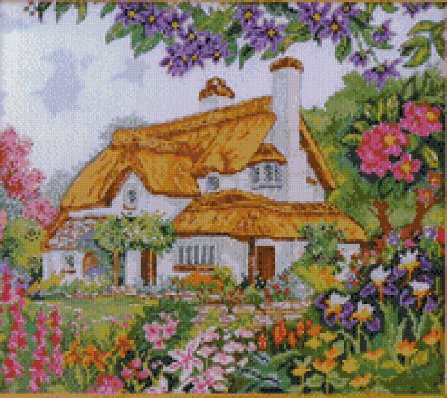 домик в деревне - цветы, весна, дом - предпросмотр