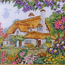 Схема вышивки «домик в деревне»