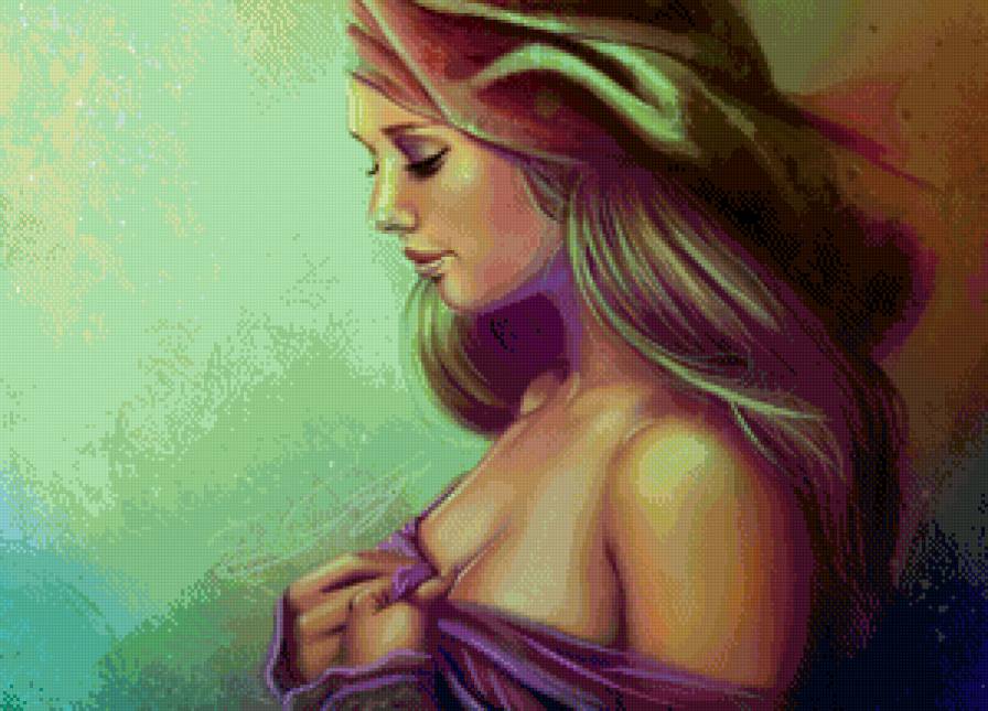 романтическая девушка - романтика, девушка, портрет, нежность, арт, красота - предпросмотр