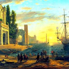 Схема вышивки «утро в порту»