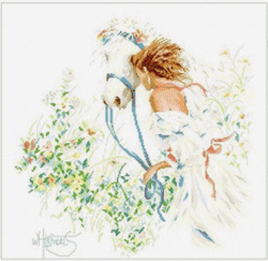 Девушка с лошадью - предпросмотр