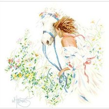 Схема вышивки «Девушка с лошадью»