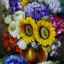 Схема вышивки «Яркость букета.»