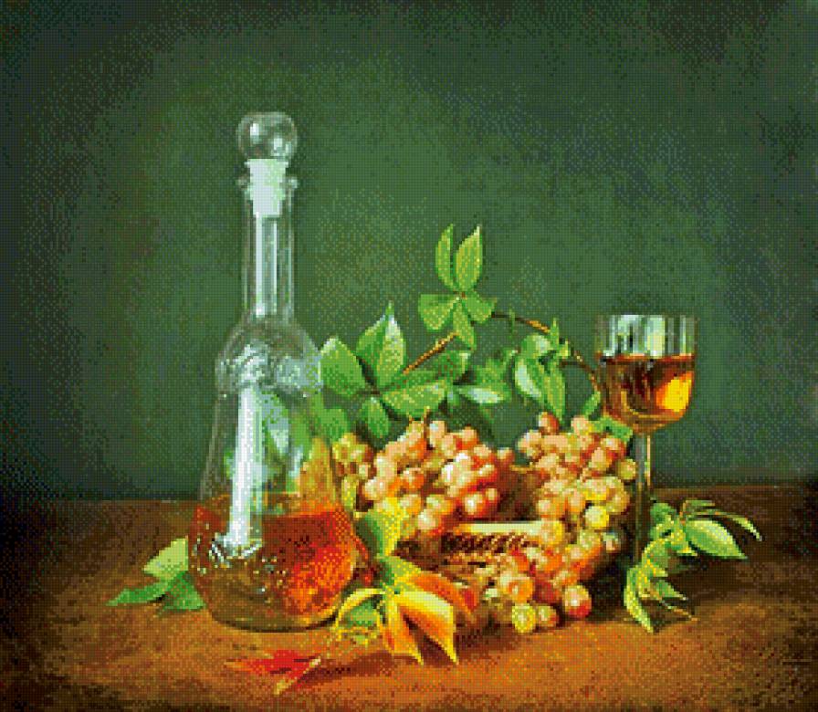 Летний натюрморт. - стекло, вино, фрукты, лето, натюрморт - предпросмотр