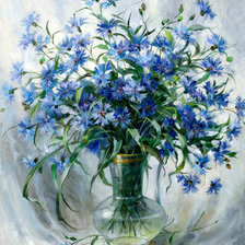 Схема вышивки «букет васильков»