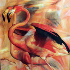 Схема вышивки «розовые фламинго»