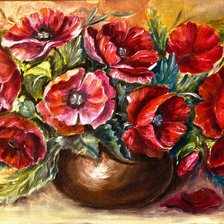 Схема вышивки «маки в вазе»