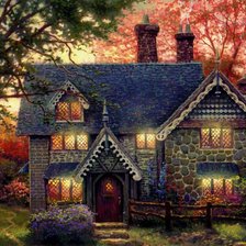 Схема вышивки «Домик мечы»