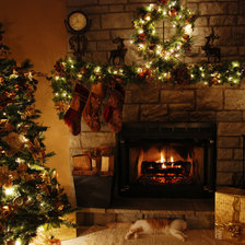 Схема вышивки «Новогодний очаг»