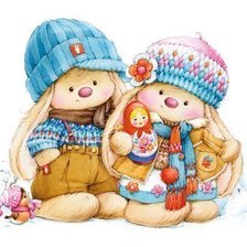 Схема вышивки «зайки»