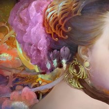 Схема вышивки «девушка с цветами»