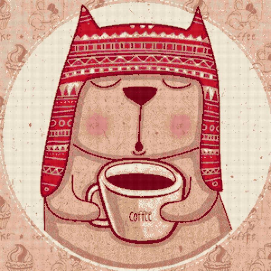 Кот - кофе, кот в шапке - предпросмотр
