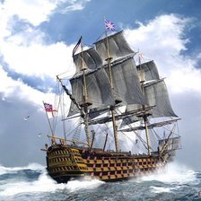 Схема вышивки «Парусник»