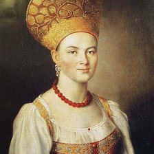 Схема вышивки «Иван Аргунов "Портрет неизвестной крестьянки в русском костюме"»