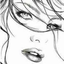 Схема вышивки «взгляд, девушка»