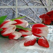 Схема вышивки «Тюльпаны»