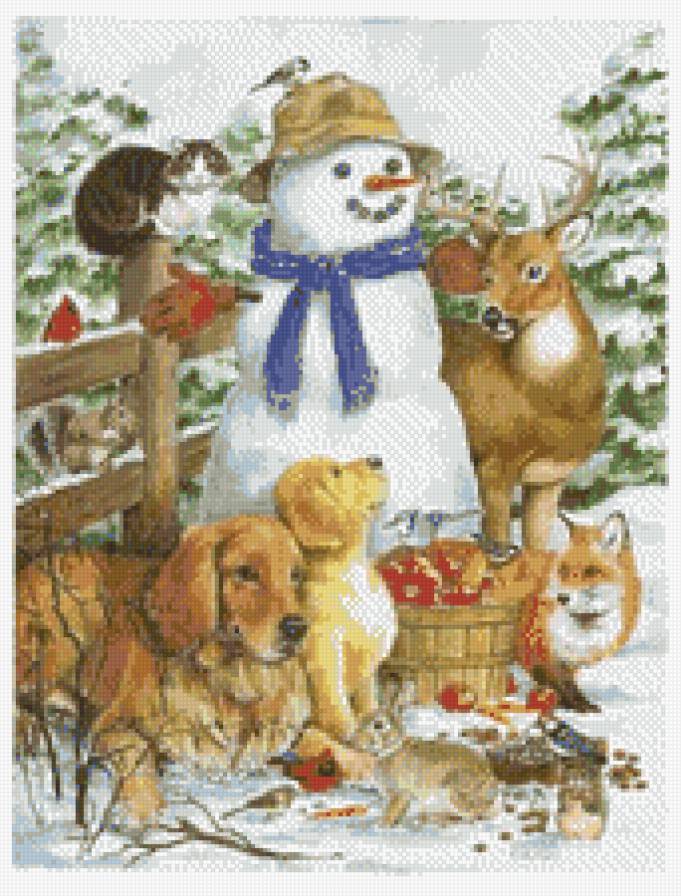 Зима - снеговик - предпросмотр