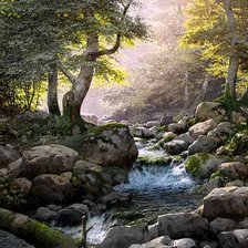 Схема вышивки «лесной водопад»