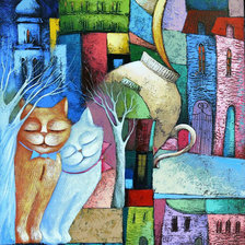 Схема вышивки «Кошки»