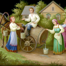 Схема вышивки «Водовоз»