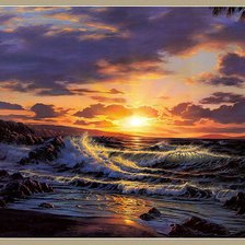 Схема вышивки «закат на море»