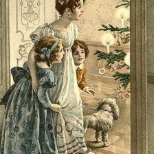 Схема вышивки «старинные открытки. Рождество»