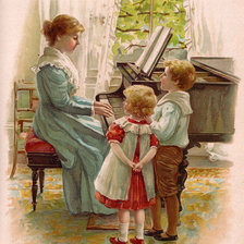 Схема вышивки «старинные открытки. дети»