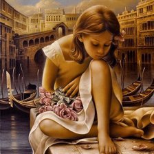 Схема вышивки «консуэло жорж санд. Девочка с розами»